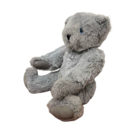 Vermont Teddy Bear Company Jointed Gray 16" with Blue Signature Eyes Gray Suit - Picture 4 of 16
